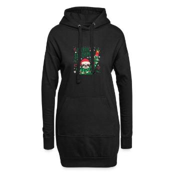 Merry slothmas Chemise animal paresseux de Noël, - Sweat-shirt à capuche long Femme - noir - Devant
