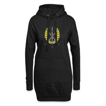 Kampf Schwertkampf Schwertkämpfer Sieger Odin - Hoodie-Kleid - Schwarz - Vorne