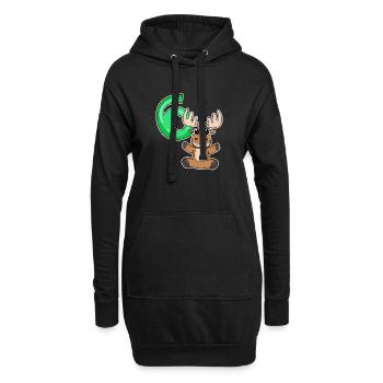 6 Geburtstag 6 Jahre alt mit Tier Motiv - sechs - Hoodie-Kleid - Schwarz - Vorne