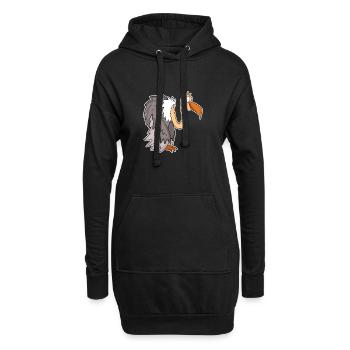 Vautour - Sweat-shirt à capuche long Femme - noir - Devant