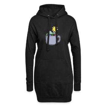 Café Mountain Mountains Summit - Sweat-shirt à capuche long Femme - noir - Devant