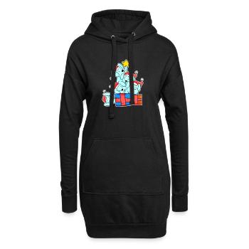 Lapin Arbre de Noël Noël - Sweat-shirt à capuche long Femme - noir - Devant