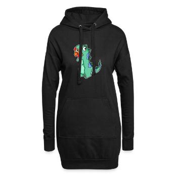 Huhn Dinosaurier Kostüm - Hoodie-Kleid - Schwarz - Vorne