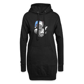 Skunk avec oreiller et bonnet somnolent - Sweat-shirt à capuche long Femme - noir - Devant