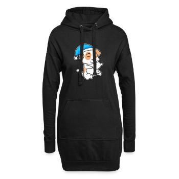 Jack Russell Terrier Chien fatigué de sommeil - Sweat-shirt à capuche long Femme - noir - Devant