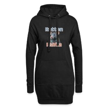 Rattenmama Kuschelrattendesign - Hoodie-Kleid - Schwarz - Vorne