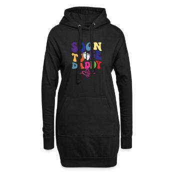 promotrd d’être papa, nouveau papa grossesse - Sweat-shirt à capuche long Femme - noir - Devant