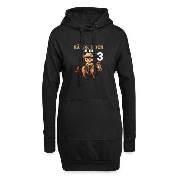 Cowboy Sheriff 3 Geburtstag Kinder 3 Jahre Spruch - Hoodie-Kleid - Schwarz - Vorne