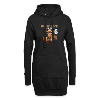 Cowboy Sheriff 6 Kindergeburtstag 6 Jahre Cowboys - Hoodie-Kleid - Schwarz - Vorne