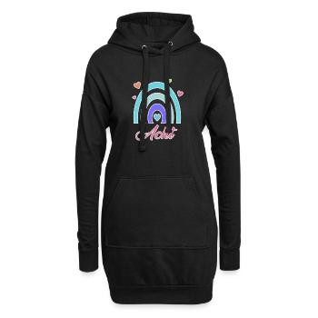 8. Geburtstag Regenbogen Vintage - Hoodie-Kleid - Schwarz - Vorne