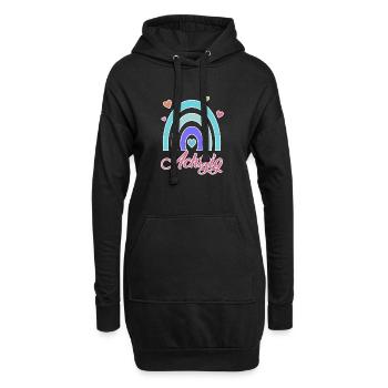 80. Geburtstag Regenbogen Vintage - Hoodie-Kleid - Schwarz - Vorne