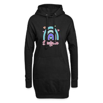 13. Geburtstag Regenbogen Vintage - Hoodie-Kleid - Schwarz - Vorne