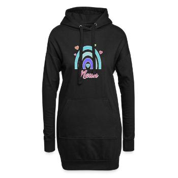 9. Geburtstag Regenbogen Vintage - Hoodie-Kleid - Schwarz - Vorne
