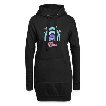 1. Geburtstag Regenbogen Baby Motiv - Hoodie-Kleid - Schwarz - Vorne