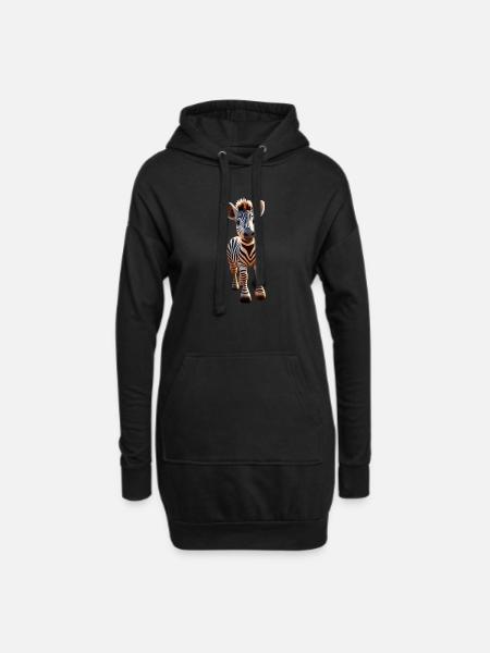 Zebra Afrika Ich Liebe Süße Zebras Wildnis Zebra - Hoodie-Kleid - Schwarz