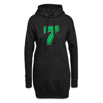 Zahl 7 Nummer - Hoodie-Kleid - Schwarz - Vorne