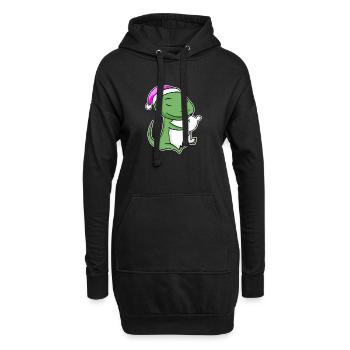 Lézard Fatigué Dormir Fille Endormie - Sweat-shirt à capuche long Femme - noir - Devant