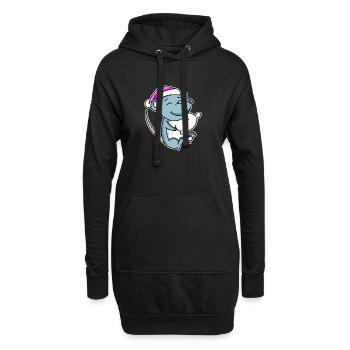 Maus Müde Ausschlafen Schlafen Mädchen - Hoodie-Kleid - Schwarz - Vorne