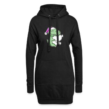 Krokodil Müde Ausschlafen Schlafen Mädchen - Hoodie-Kleid - Schwarz - Vorne