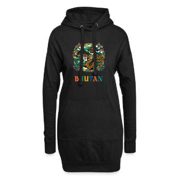 Dragon du Bhoutan, Asie du Sud, Thimphu - Sweat-shirt à capuche long Femme - noir - Devant