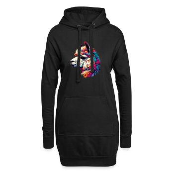 Alpaka - Hoodie-Kleid - Schwarz - Vorne