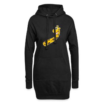 Giraffe Lachen Lächeln - Hoodie-Kleid - Schwarz - Vorne