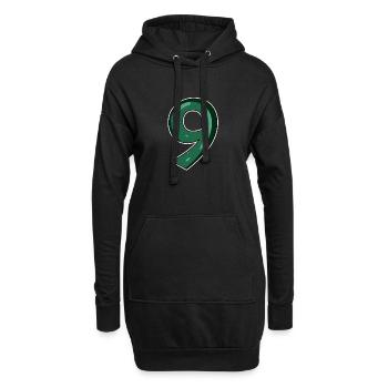 Zahl 9 - Hoodie-Kleid - Schwarz - Vorne