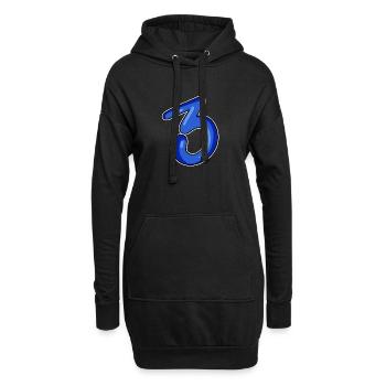 Drei - 3 - Nummer 3 - Zahl 3 - Hoodie-Kleid - Schwarz - Vorne