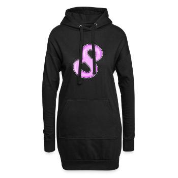 Zahl 8 Nummer Acht Motiv Rosa - Hoodie-Kleid - Schwarz - Vorne