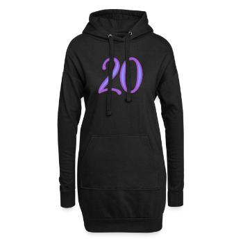 20. 20 JAHRE. 20-JÄHRIGES JUBILÄUM. 20-JÄHRIGES JUBILÄUM. - Hoodie-Kleid - Schwarz - Vorne