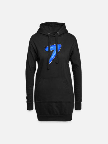 7 - Hoodie-Kleid - Schwarz