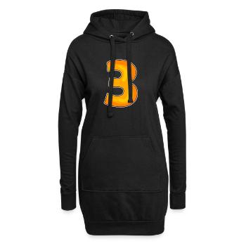 Drei - 3 - Nummer 3 - Zahl 3 - Hoodie-Kleid - Schwarz - Vorne