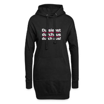 Du siehst durchaus durch aus - Hoodie-Kleid - Schwarz - Vorne