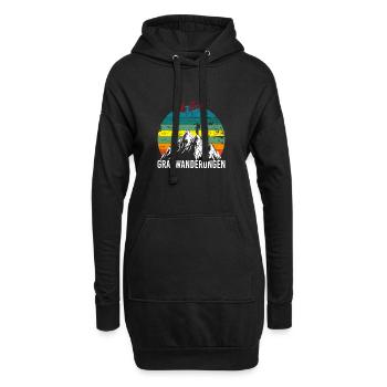 Wandern Klettern Bergsteigen - Hoodie-Kleid - Schwarz - Vorne