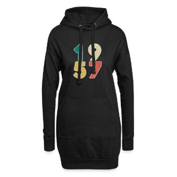 1957 - Jahrgang 1957 - Baujahr 1957 - Hoodie-Kleid - Schwarz - Vorne