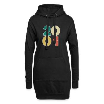 2001 - Jahrgang 2001 - Baujahr 2001 - Hoodie-Kleid - Schwarz - Vorne