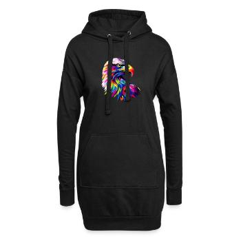 Adler Pop Art Bunte Farben Steinadler Seeadler - Hoodie-Kleid - Schwarz - Vorne