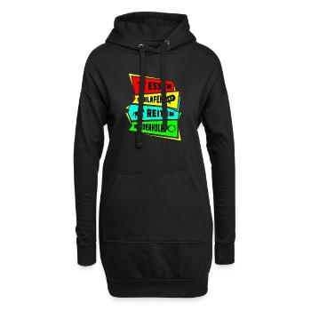 Essen Schlafen Reiten wiederholen - Hoodie-Kleid - Schwarz - Vorne