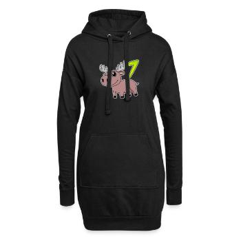 Motif 7e anniversaire de l’orignal - Sept ans - Sweat-shirt à capuche long Femme - noir - Devant