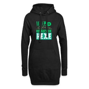Mama Wildkräuter Hexe Kräuter Design - Hoodie-Kleid - Schwarz - Vorne