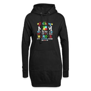 Autismus Mama Autismus Bewusstsein - Hoodie-Kleid - Schwarz - Vorne
