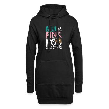 Blue or pink the poo still stinks - Hoodie-Kleid - Schwarz - Vorne