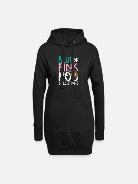 Blue or pink the poo still stinks - Hoodie-Kleid - Schwarz