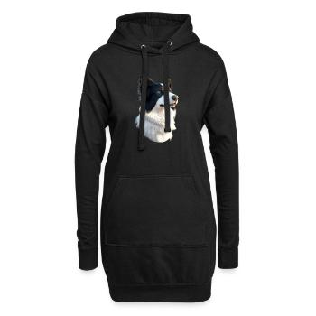 border collie chien amoureux chiot mignons collies - Sweat-shirt à capuche long Femme - noir - Devant