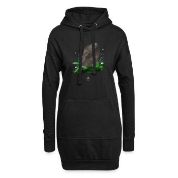 Runes Stone - Hoodie-Kleid - Schwarz - Vorne