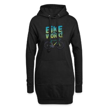 Motivierendes Design mit dem Fahrrad zur Arbeit - Hoodie-Kleid - Schwarz - Vorne