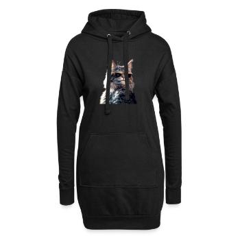 Maine Coon Katze Katzenmama Cat Maine-Coon Katzen - Hoodie-Kleid - Schwarz - Vorne