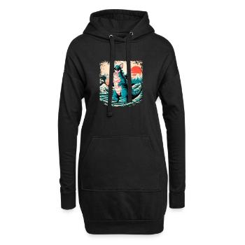 Funny Monster Chihuahua Dogzilla Anime Manga Japan - Hoodie Dress - black - Front