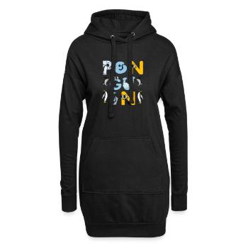 Penguin Friends Playful Typography - Hoodie Dress - black - Front