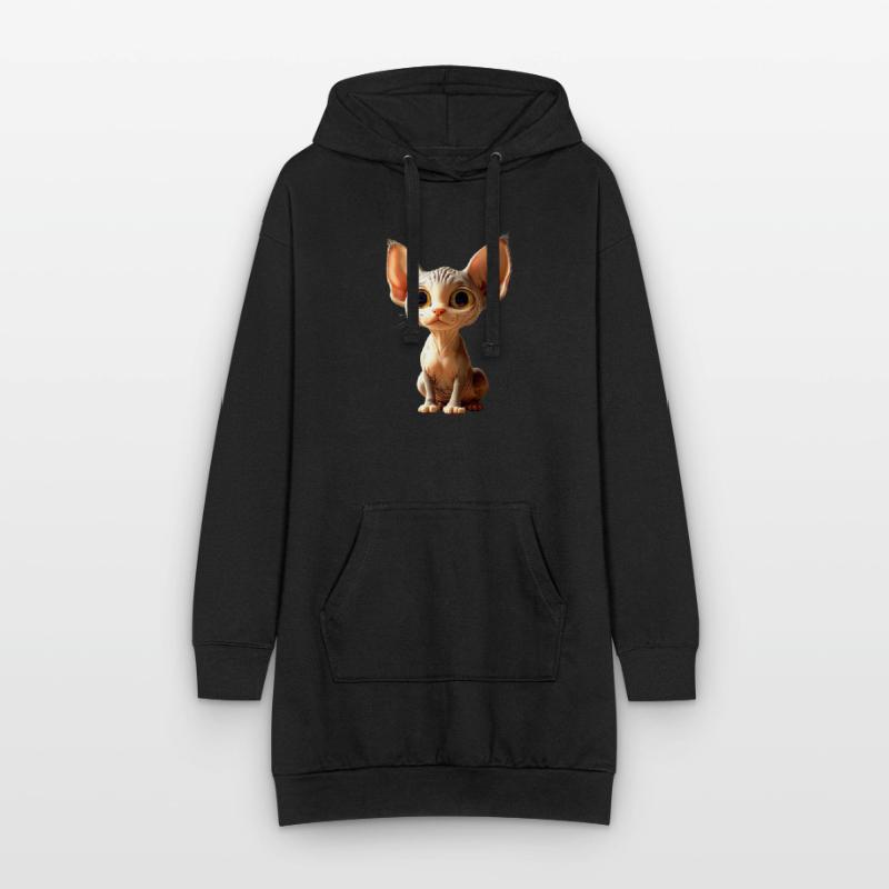 Chat Sphynx Chat Sphynx Chat Canadien Mignon Sphinx Sweat-shirt à capuche long Femme